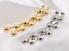 Load image into Gallery viewer, Lightweight Long Dangle Drop Puffy Earrings in 18K Gold or Silver Plated Copper 2 PAIRS
