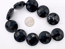 Cargar imagen en el visor de la galería, 30mm Crystal Coin Faceted Shiny Glass Beads Strand 15 Colors Available!!
