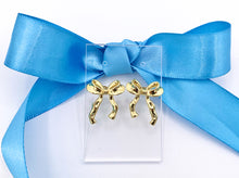 Load image into Gallery viewer, Cute Bowtie Earring Studs in 18K Gold/Platinum Plated Over Copper Earrings 3 PAIRS
