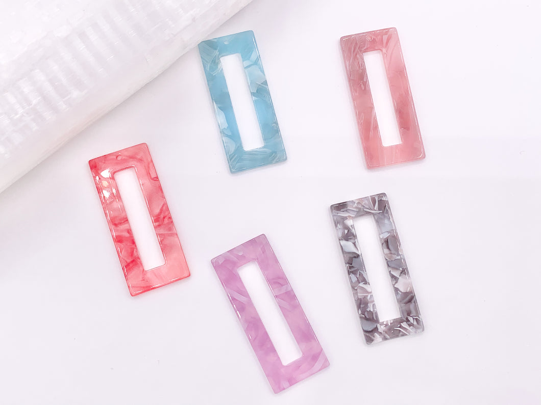 21x50mm Acetate Hollow Rectangle Earring Pendants Acetate Rectangular Earring Findings For Jewelry Making 8PCS