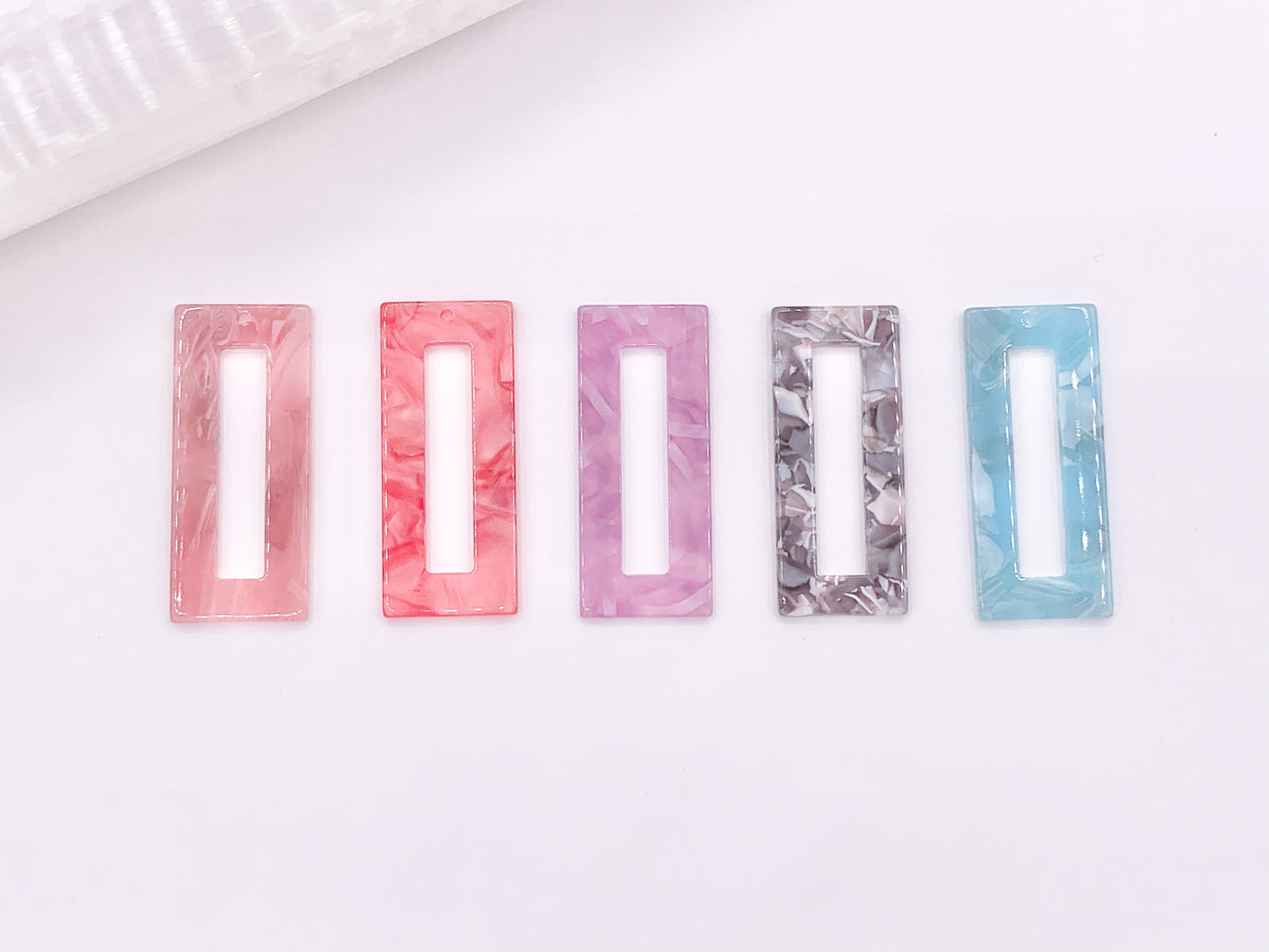 21x50mm Acetate Hollow Rectangle Earring Pendants Acetate Rectangular Earring Findings For Jewelry Making 8PCS