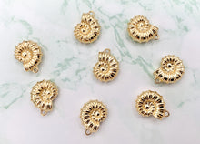 Load image into Gallery viewer, Cute Small Conch Shell Charms Pendants in 18K Gold Plated Copper Base 8 PCS
