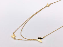 Cargar imagen en el visor de la galería, Delicate 2 Layers Butterfly Necklace Gold/Silver Plated Stainless Steel Dainty Flexible Minimalist Finished Necklace 16&quot; with Extension Link
