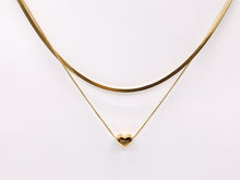 Cargar imagen en el visor de la galería, Delicate 2 Layers Heart Necklace Gold/Silver Plated Stainless Steel Dainty Flexible Minimalist Finished Necklace 16&quot; with Extension Link
