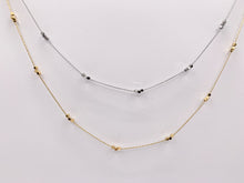 Load image into Gallery viewer, Delicate Nugget Necklace Gold/Silver Plated Stainless Steel Dainty Flexible Minimalist Finished Necklace 16&quot; with Extension Link
