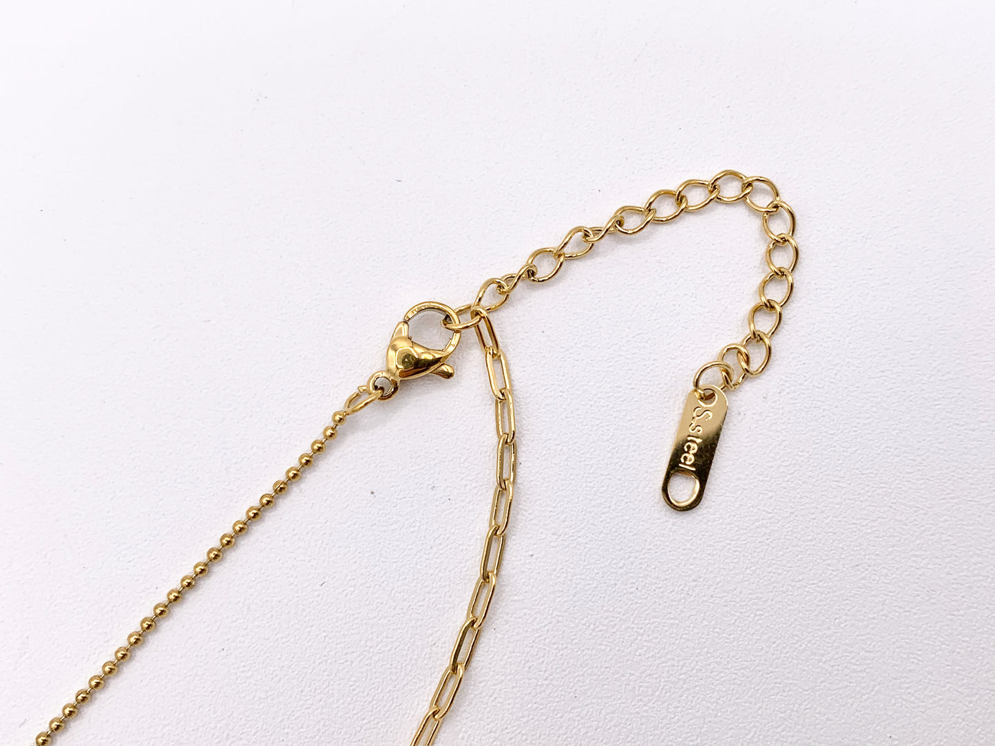 Delicate Slider Crystal Dangle Necklace Gold Plated Stainless Steel Dainty Flexible Minimalist Finished Necklace 16" with Extension Link