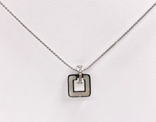 Load image into Gallery viewer, Delicate MOP Square Pendant Necklace Gold/Silver Plated Stainless Steel Dainty Flexible Minimalist Finished Necklace 16&quot; with Extension Link
