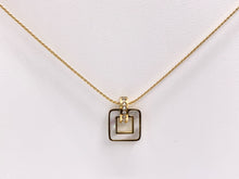 Cargar imagen en el visor de la galería, Delicate MOP Square Pendant Necklace Gold/Silver Plated Stainless Steel Dainty Flexible Minimalist Finished Necklace 16&quot; with Extension Link
