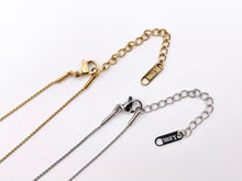 Load image into Gallery viewer, Delicate MOP Square Pendant Necklace Gold/Silver Plated Stainless Steel Dainty Flexible Minimalist Finished Necklace 16&quot; with Extension Link
