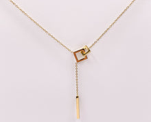 Cargar imagen en el visor de la galería, Delicate Dangle Pendant Necklace Gold Plated Stainless Steel Dainty Flexible Minimalist Finished Necklace 16&quot; with Extension Link
