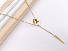 Cargar imagen en el visor de la galería, Delicate Dangle Pendant Necklace Gold Plated Stainless Steel Dainty Flexible Minimalist Finished Necklace 16&quot; with Extension Link
