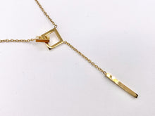 Cargar imagen en el visor de la galería, Delicate Dangle Pendant Necklace Gold Plated Stainless Steel Dainty Flexible Minimalist Finished Necklace 16&quot; with Extension Link
