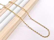 Load image into Gallery viewer, Delicate Rice Beaded Necklace Gold Plated Stainless Steel Dainty Flexible Minimalist Finished Necklace 16&quot; with Extension Link 5PCS
