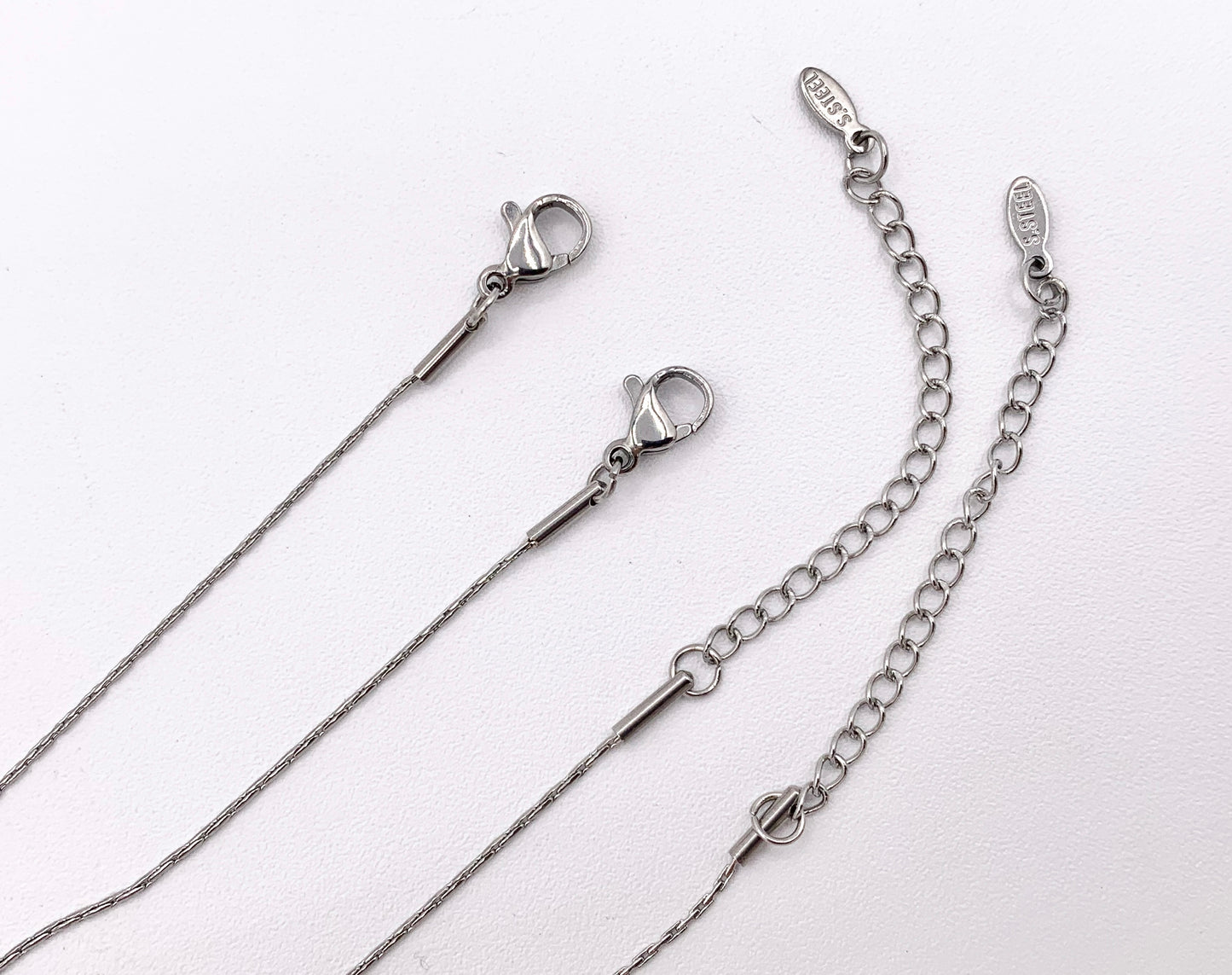 1 Set Delicate Heart Necklace Gold/Silver Plated Stainless Steel Dainty Flexible Minimalist Finished Necklace 16" with Extension Link