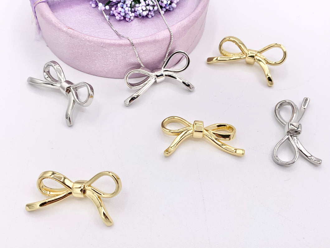 Cute Bowtie Pendant in 18K Gold/Platinum Plated Over Copper 6 PCS