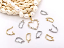 Load image into Gallery viewer, Bails for Pendants in 18K Gold or Silver plating Dainty Snap Open Bails 10 PCS
