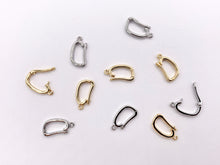 Cargar imagen en el visor de la galería, Bails for Pendants in 18K Gold or Silver plating Dainty Snap Open Bails 10 PCS
