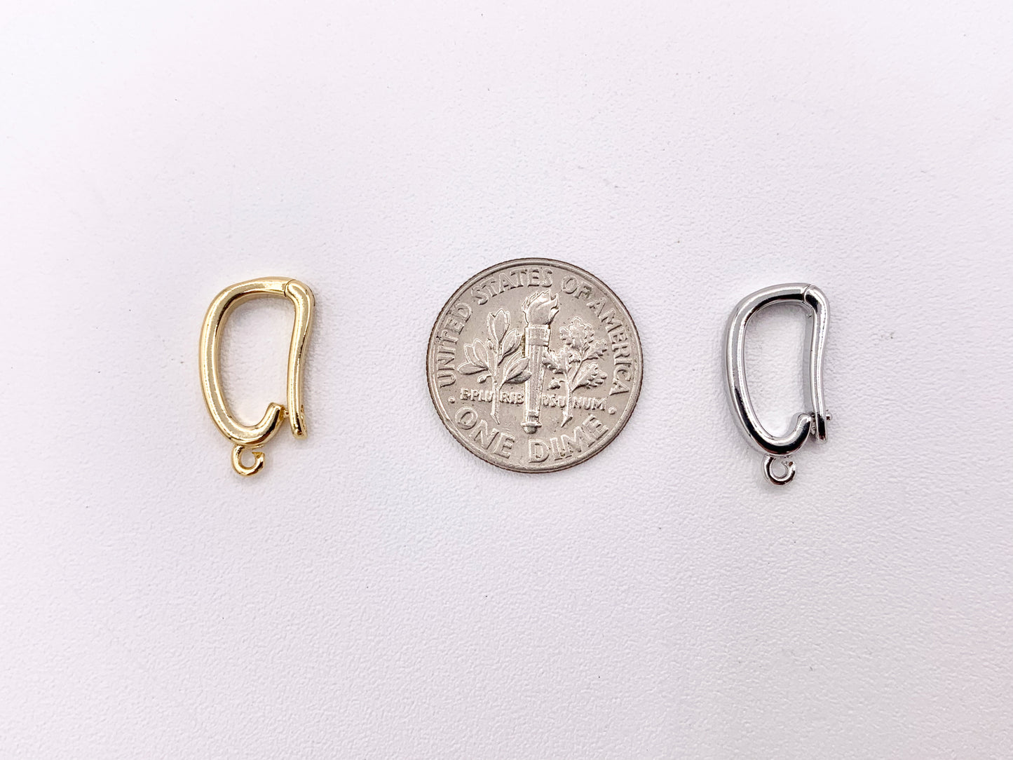 Bails for Pendants in 18K Gold or Silver plating Dainty Snap Open Bails 10 PCS