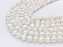 Load image into Gallery viewer, Electroplated Natural Selenite Mystic Coated White Selenite Smooth Beads 6mm 8mm 10mm Natural Stone Beads
