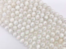 Load image into Gallery viewer, Electroplated Natural Selenite Mystic Coated White Selenite Smooth Beads 6mm 8mm 10mm Natural Stone Beads
