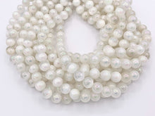 Load image into Gallery viewer, Electroplated Natural Selenite Mystic Coated White Selenite Smooth Beads 6mm 8mm 10mm Natural Stone Beads
