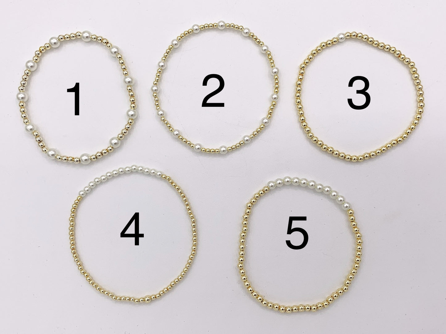 18K Gold Plated Hematite Freshwater Pearl Glass Pearl Dainty Stretchy Bracelet 1 piece