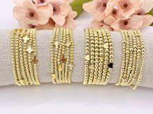 Cargar imagen en el visor de la galería, 18K Gold Plated Hematite Rice Shape Beaded Dainty Stretchy Bracelet 1 piece
