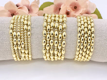 Cargar imagen en el visor de la galería, 18K Gold Plated Hematite Rice Shape Beaded Dainty Stretchy Bracelet 1 piece
