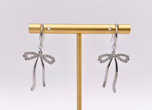 Load image into Gallery viewer, Cute Bowtie Earring Studs in CZ Pave 18K Gold/Platinum Plated Over Copper Earrings 3 PAIRS
