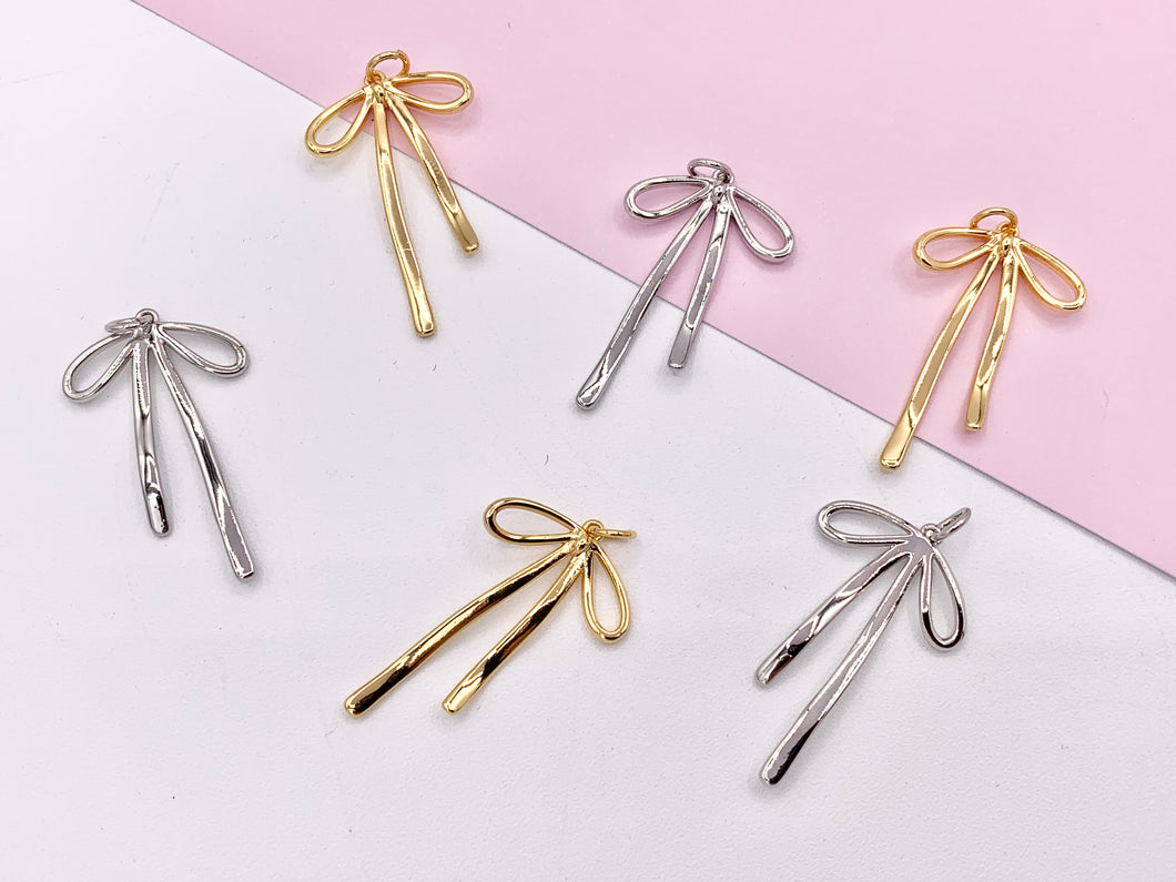 Cute Bowtie Pendant in 18K Gold/Platinum Plated Over Copper 8 PCS