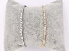 Cargar imagen en el visor de la galería, CZ Pave Dainty Rhinestone Baguette Fancy Flexible Bracelet Cuffs In Real Gold/Platinum 18K Plated Copper 5 PCS
