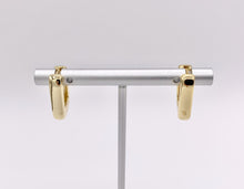 Cargar imagen en el visor de la galería, Dainty Rectangle 18mm Earring Huggies in 18K Gold or Silver Plated Copper 5 PAIRS
