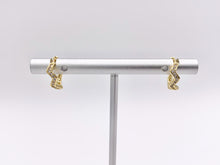 Cargar imagen en el visor de la galería, Dainty Wavy 11mm CZ Earring Huggies in 18K Gold or Silver Plated Copper 5 PAIRS
