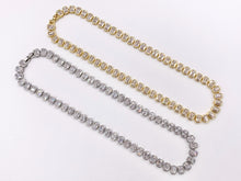 Cargar imagen en el visor de la galería, CZ Pave Baguette 16&quot; Necklace / 7&quot; Bracelet Gold/Platinum Plated Copper
