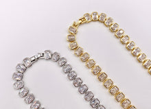 Cargar imagen en el visor de la galería, CZ Pave Baguette 16&quot; Necklace / 7&quot; Bracelet Gold/Platinum Plated Copper
