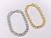 Cargar imagen en el visor de la galería, CZ Pave Baguette 16&quot; Necklace / 7&quot; Bracelet Gold/Platinum Plated Copper
