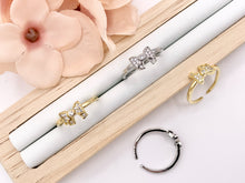 Cargar imagen en el visor de la galería, Dainty Cute Bowtie Statement Ring in 18K Real Gold/Platinum Plated CZ Pave 6 PCS
