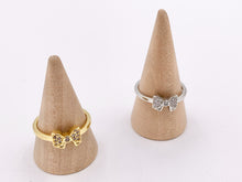 Cargar imagen en el visor de la galería, Dainty Cute Bowtie Statement Ring in 18K Real Gold/Platinum Plated CZ Pave 6 PCS
