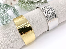 Load image into Gallery viewer, Large Chunky Thick Hammered Plain Adjustable Bracelet Cuffs in 18K Gold Plating or Silver Plating 2 PCS
