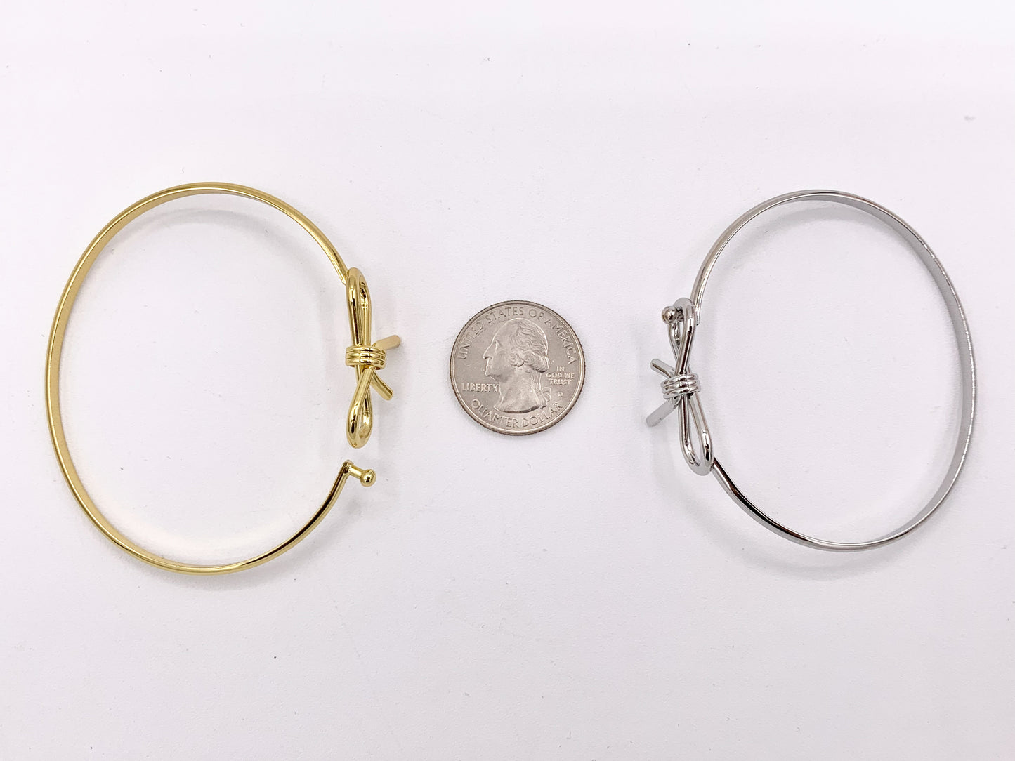 Cute Bow Tie Front Open Bracelet Cuffs in Real Gold/Platinum 18K Plated Copper 3 PCS