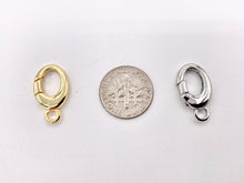 Load image into Gallery viewer, Cute Dainty Minimalist Oval Clasps in Real Gold/Platinum Plated Over Brass 10 PCS
