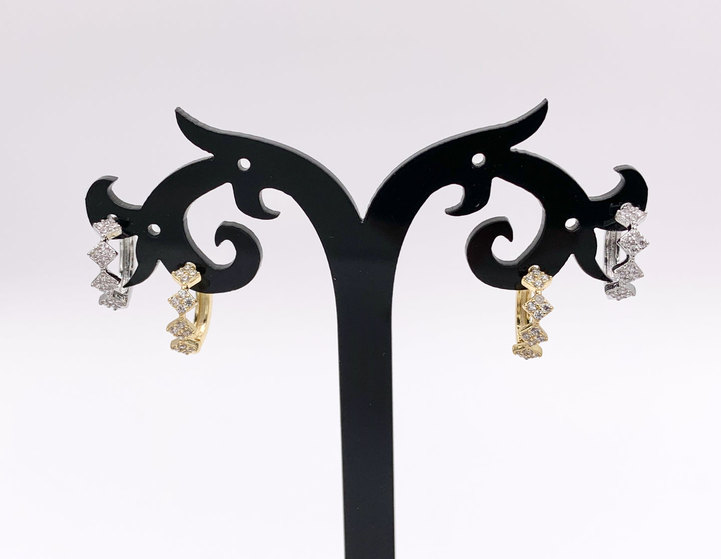 CZ Pave Diamonds Cute Little Earring Huggies in 18k Gold or Silver plated Copper 5 PAIRS