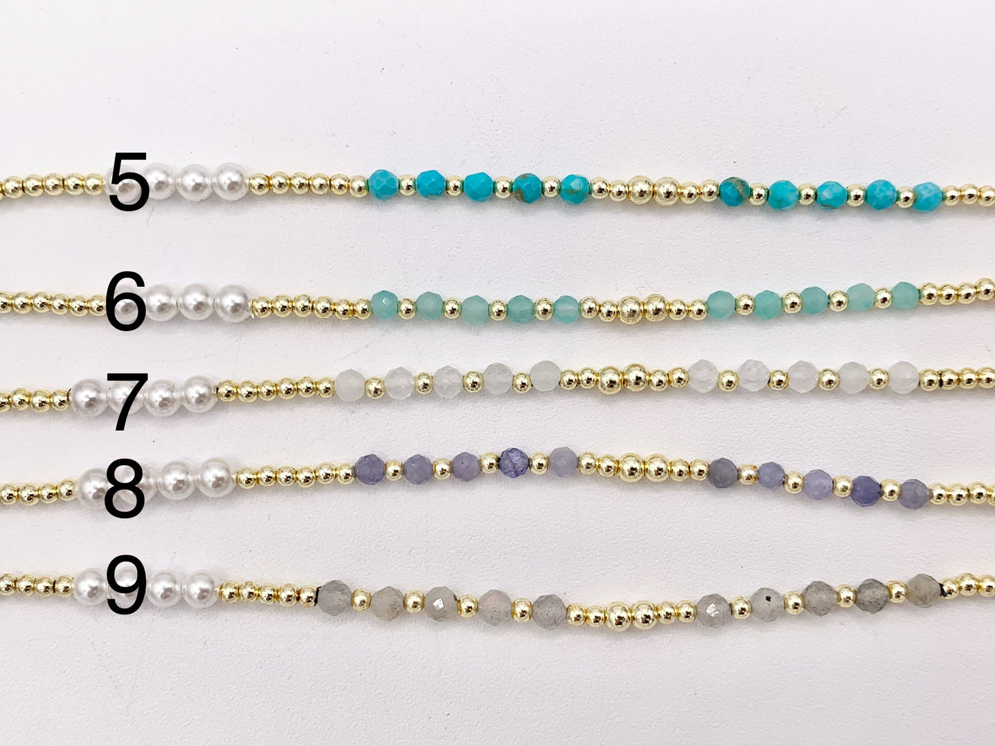 Delicate Assorted Stone Chokers 18K Gold Plated Hematite With Pearls Cute Choker Finished Necklace