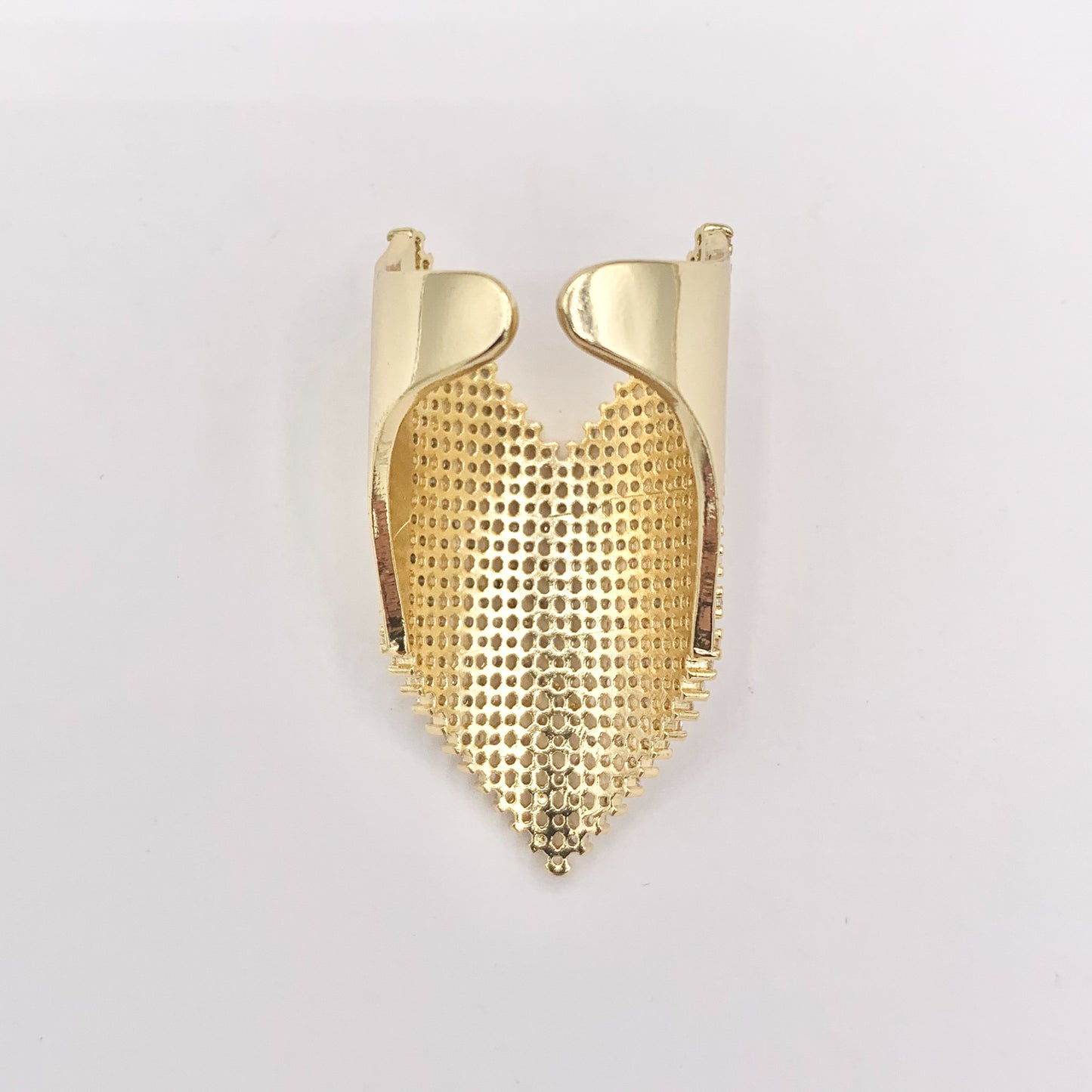 Chevron V Shaped Bulky Ring in CZ Pave Real Gold 18K Plated Copper Adjustable Ring 3 PCS