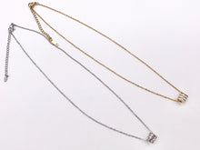 Cargar imagen en el visor de la galería, Delicate CZ Barrel Spacer Necklace Gold/Silver Plated Stainless Steel Dainty Flexible Minimalist Finished Necklace 16&quot; with Extension Link
