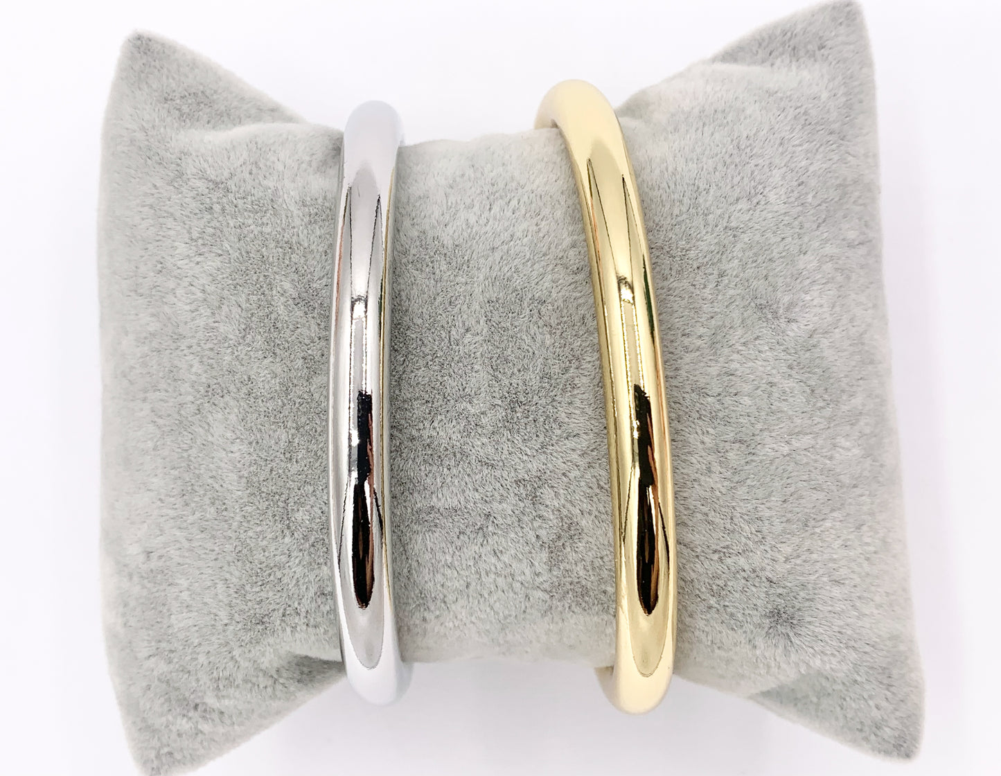 Chunky Thick Plain Adjustable Bracelet Cuffs in 18K Gold Plating or Silver Plating 2 PCS