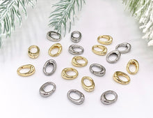 Load image into Gallery viewer, Cute Dainty Minimalist Oval Clasps in Real Gold/Platinum Plated Over Brass 10 PCS
