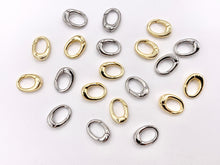 Load image into Gallery viewer, Cute Dainty Minimalist Oval Clasps in Real Gold/Platinum Plated Over Brass 10 PCS
