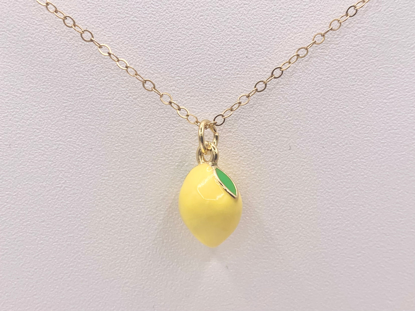 Cute Yellow Enamel Lemon Charms 3D Puffy Fruit Charms in 18K Gold Plated Over Copper 10 PCS