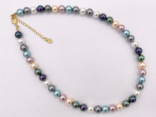 Cargar imagen en el visor de la galería, Delicate Dainty Minimalist Colorful Crystal Pearl Finished Necklace with Gold Plated Copper Findings 16&quot; + 2&quot; Extension 1 PC
